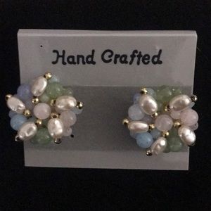 Multi Stone Cluster Earrings